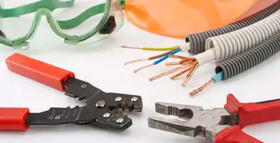 Electrical wiring repair with professional tools and safety equipment in Paradise Valley, AZ