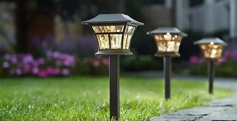 landscape lighting installation services with professionally installed pathway lights in Phoenix, AZ